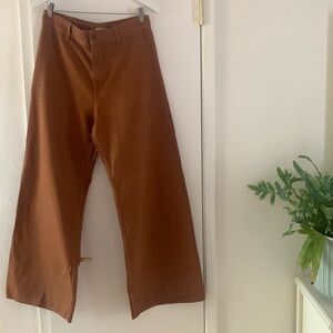 Wide Leg High Rise Brown Denim